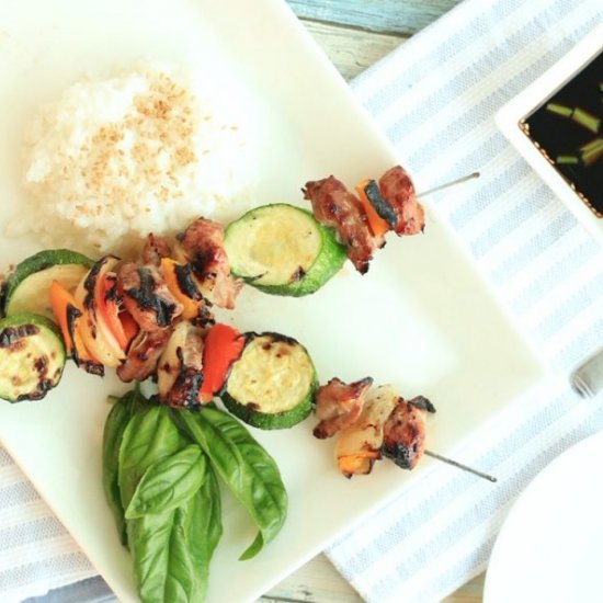 Sweet & Sticky Korean Pork Skewers