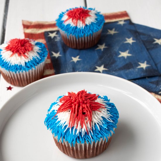 Patriotic Firework Cupcakes