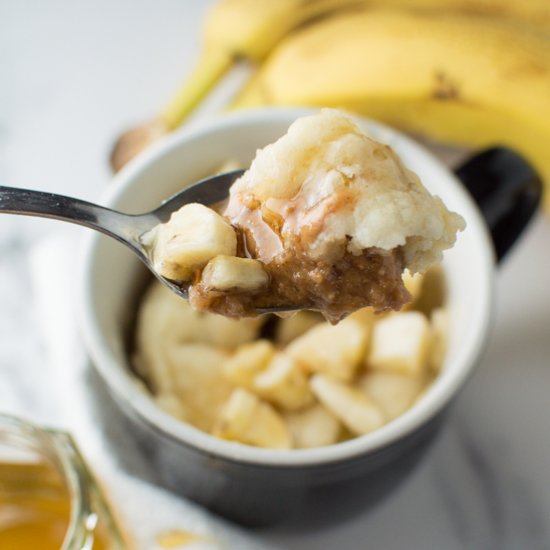 Honey Peanut Butter Banana Mug Cake