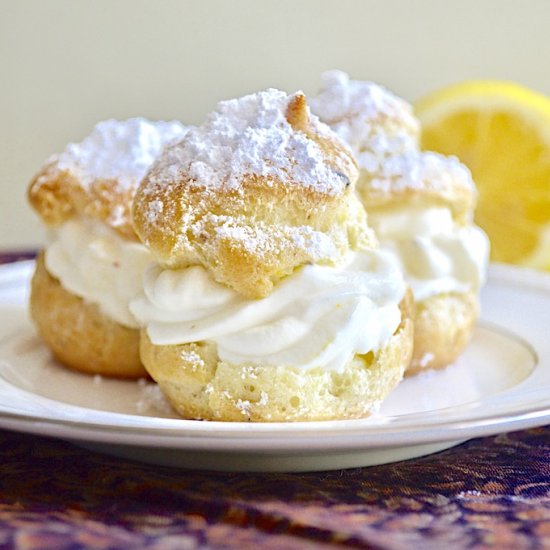 Lemon Lavender Cream Puffs