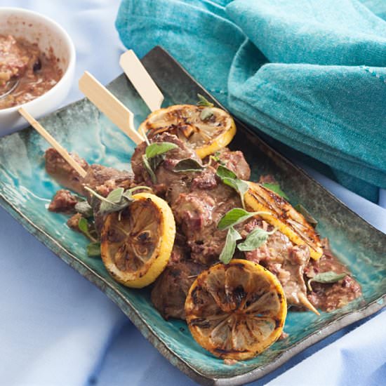 Low Fodmap Lamb Skewers with Olives