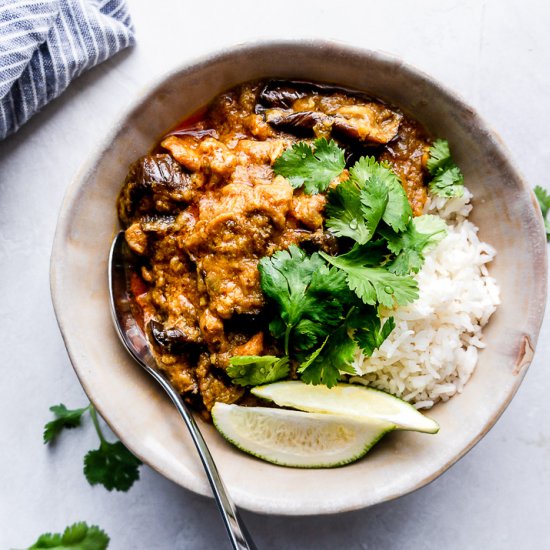 Coconut Chicken Curry with Eggplant