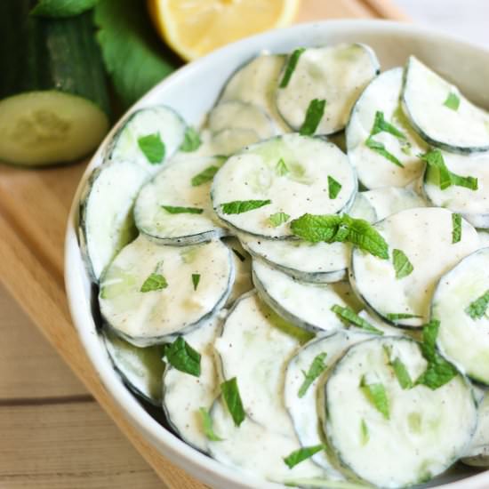 Creamy cucumber salad