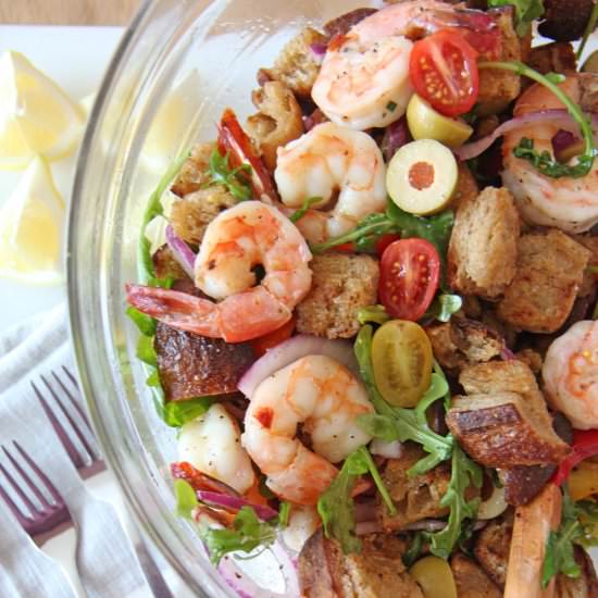 Shrimp and Garlic Bread Panzanella