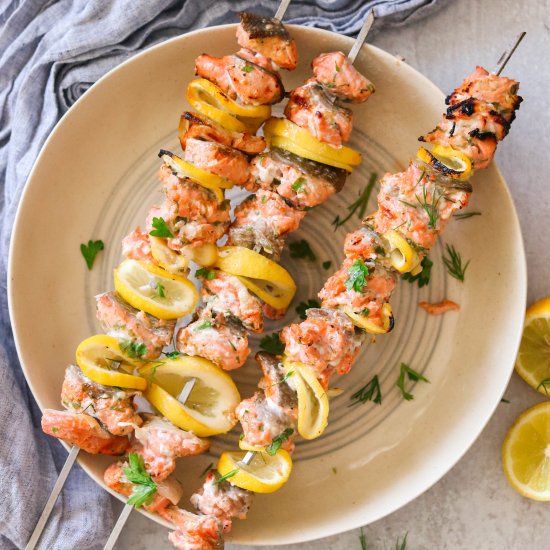 Grilled Salmon Skewers