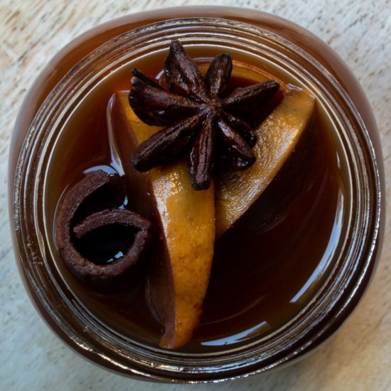 Spiced pickled quinces