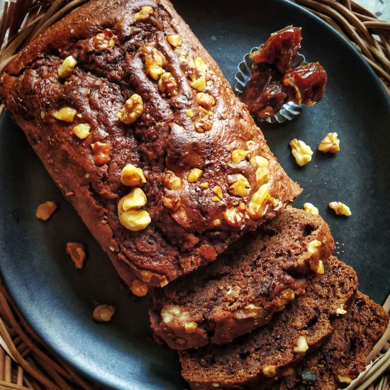 Chocolate Date Walnut Cake Recipe