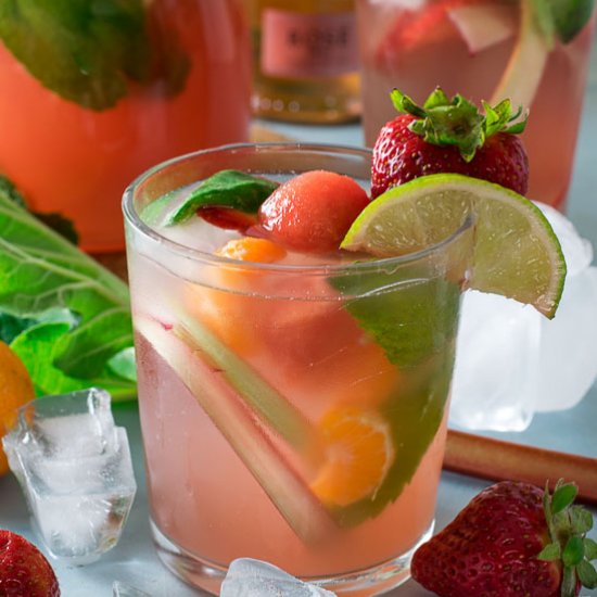 Rhubarb Rosé Sangria