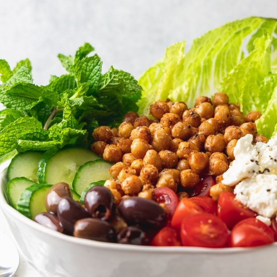 Spiced Chickpea Greek Salad