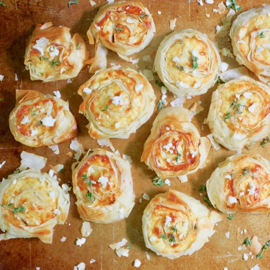 Easy Filo Swirls with Feta