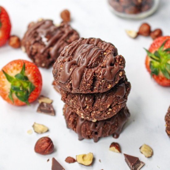 Chocolate Jam Thumbprint Cookies