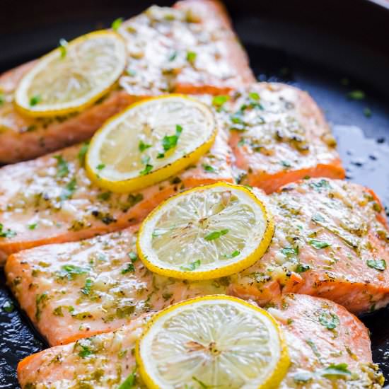 Baked Salmon with Garlic and Dijon