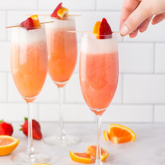 Orange Strawberry Mimosas