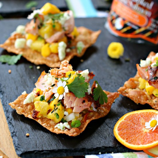 Orange Ginger Salmon Nachos