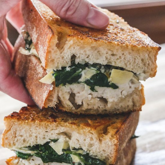 Spinach & Artichoke Grilled Cheese