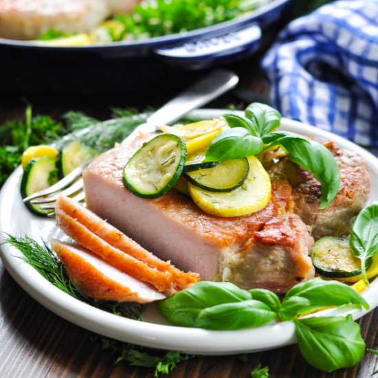 Skillet Pork Chops with Zucchini