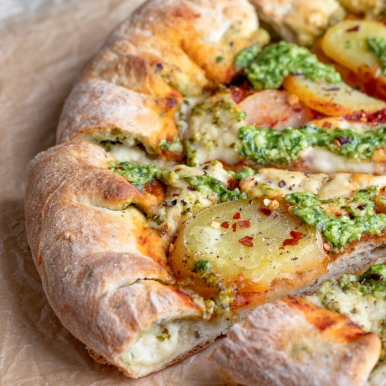 Vegan Pesto Stuffed Crust Pizza