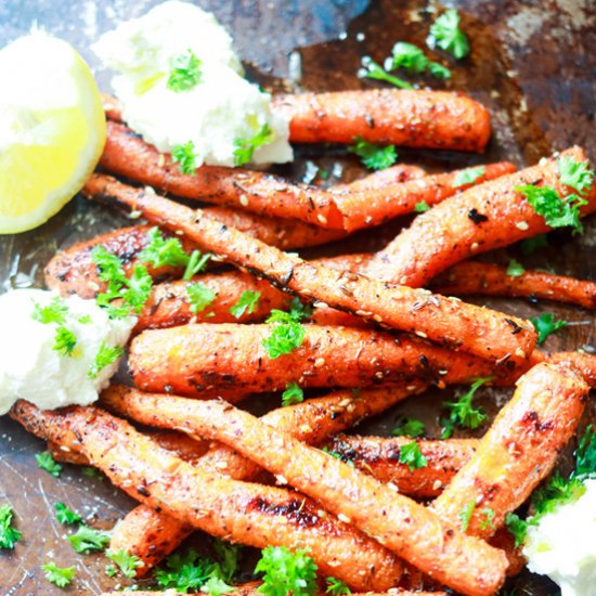 ZAATAR ROASTED CARROTS WITH LABNEH