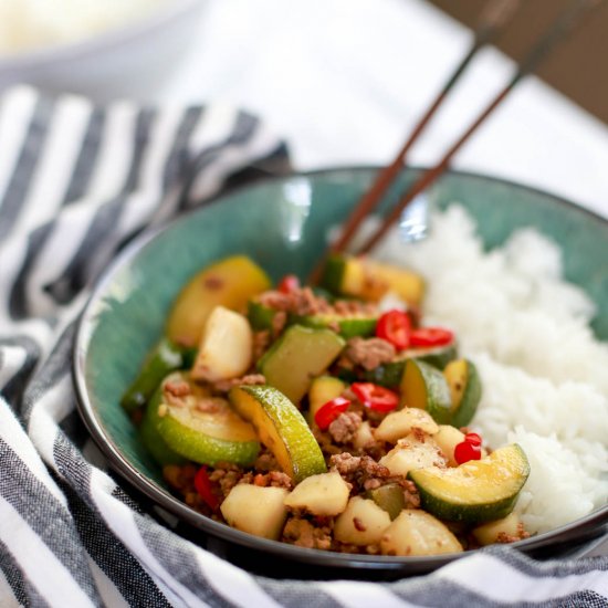 Chinese Beef and Zucchini Bowls