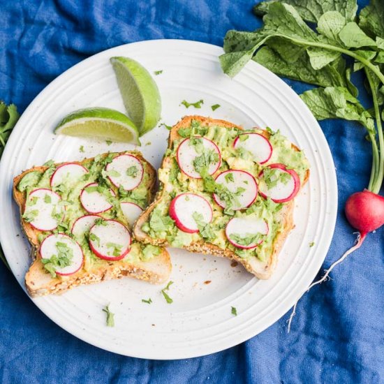 Cilantro-Radish Avocado Toast