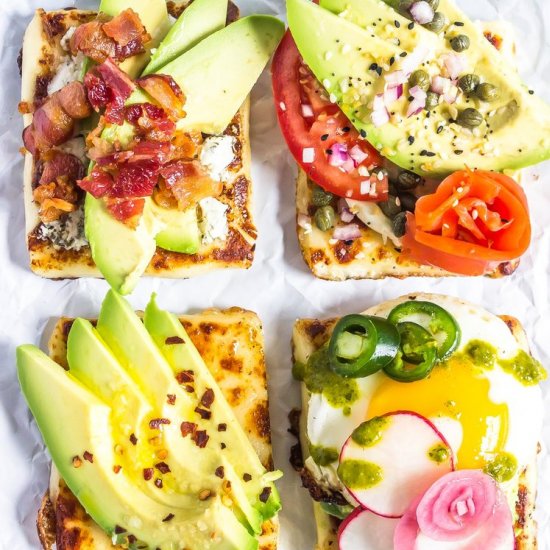 Keto Avocado Toasts: 4 ways!!!