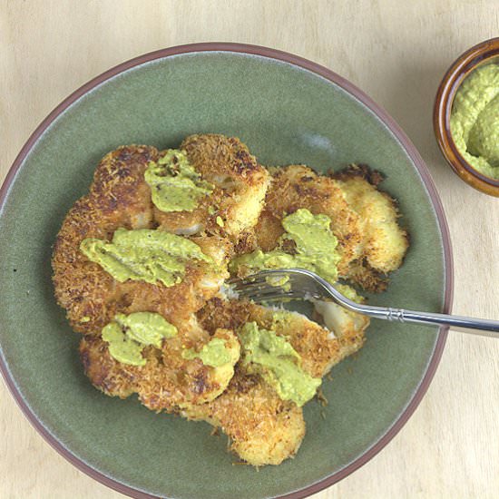 Cheese-Crusted Cauliflower Steaks