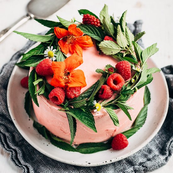 fresh raspberry layer cake