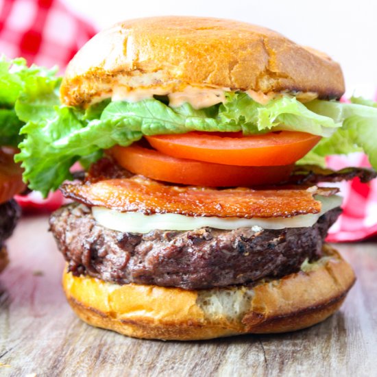 Grilled Chipotle BLT Cheese Burger