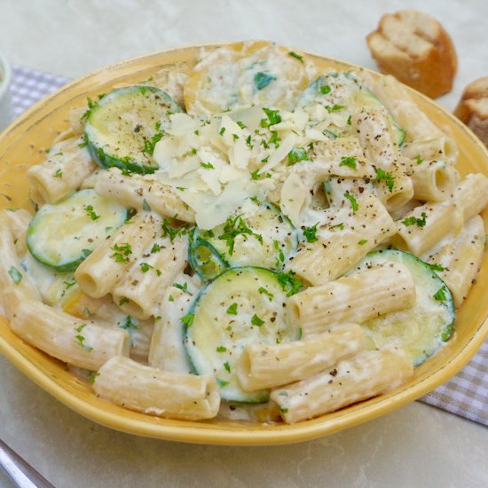 Summer Squash Basil Pasta