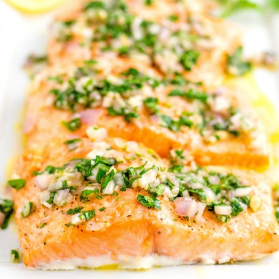 Baked Salmon with Lemon Vinaigrette