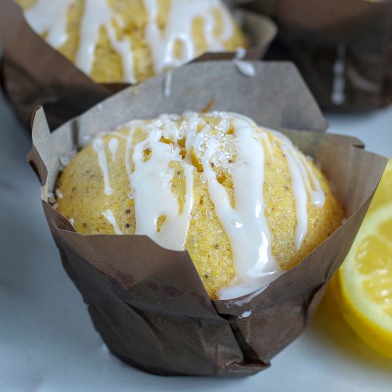 Lemon Poppy Seed Cornbread Muffins