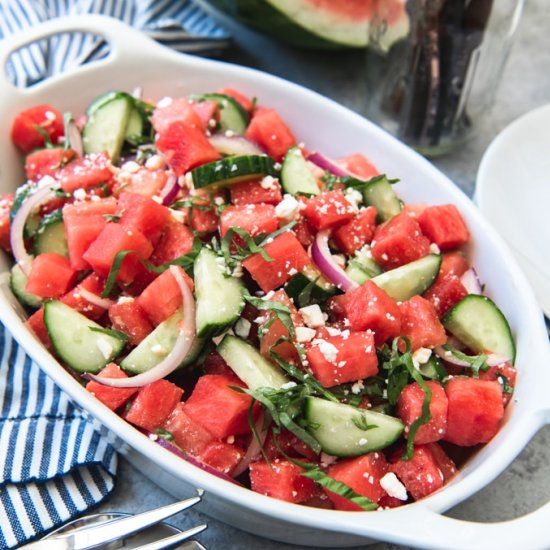 WATERMELON BASIL FETA SALAD