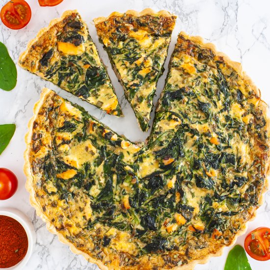 Salmon and Spinach Quiche