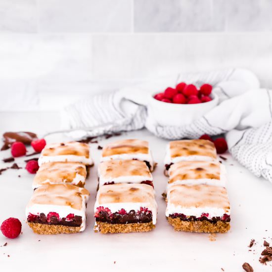 Raspberry Nutella S’mores Bars