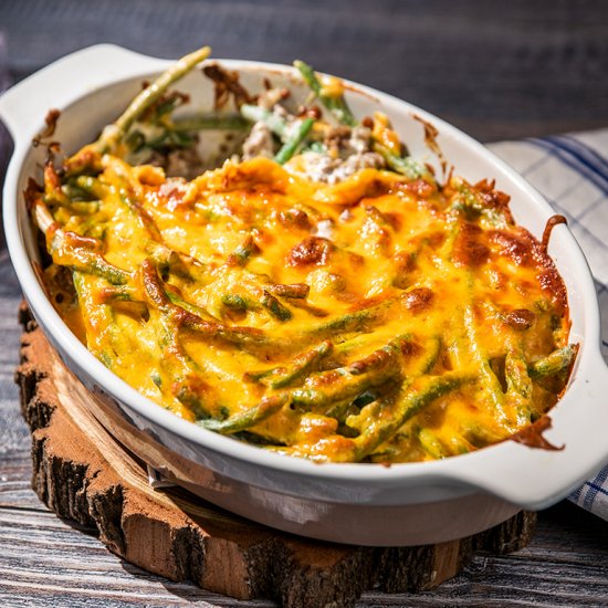 Cheesy Green Bean & Pork Casserole