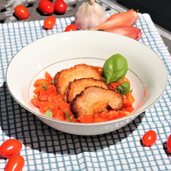 Lions Mane Mushroom in Tomato Sauce