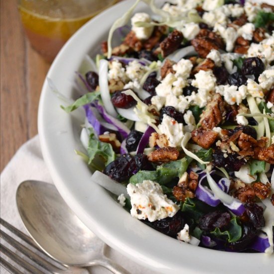 Kale Cranberry Feta Salad