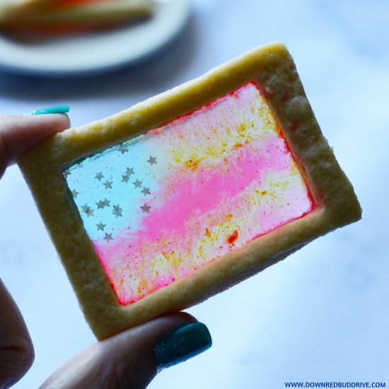 American Flag Stained Glass Cookies