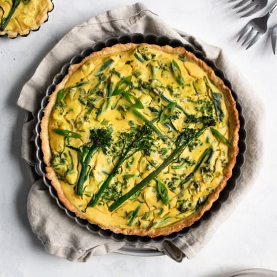 Vegan Sprouting Broccoli Quiche