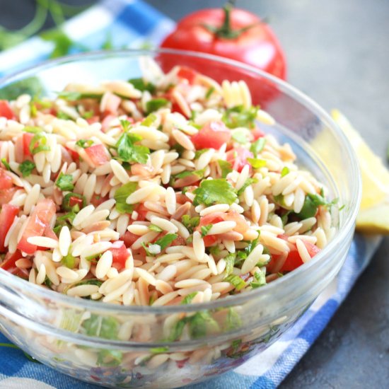 EASY SUMMER ORZO SALAD