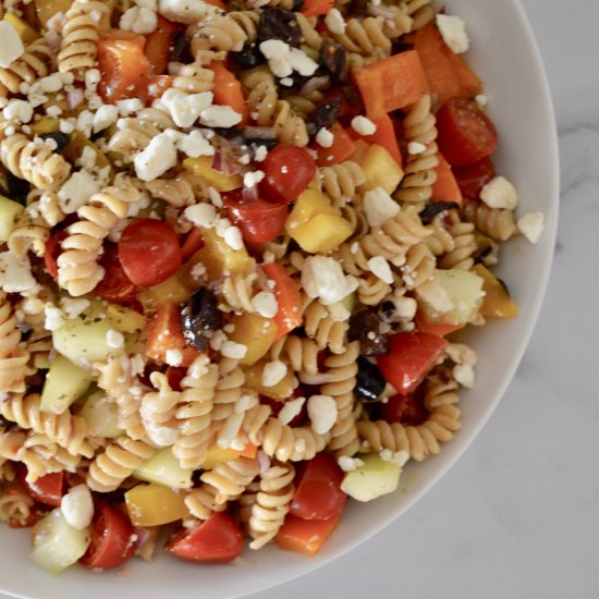 Whole Wheat Greek Pasta Salad