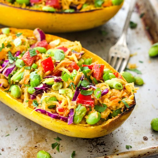 Spaghetti Squash with Peanut Sauce