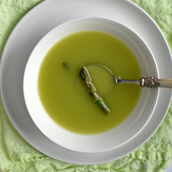 pea and rocket consommé