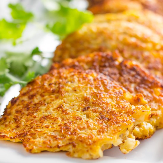 Cauliflower hash browns