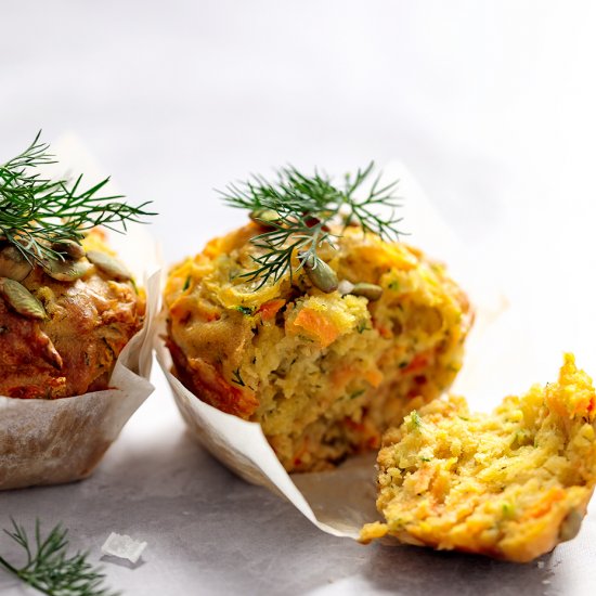 Carrot & Zucchini Egg Free Muffins