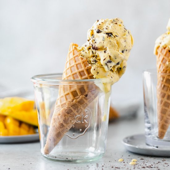 Mango Dark Chocolate Ice Cream