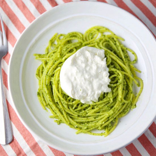 Lemon Basil Pesto Spaghetti