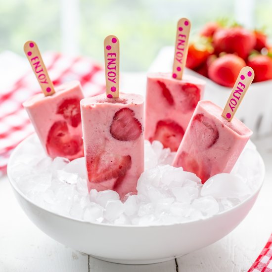 Strawberry Yogurt Popsicles