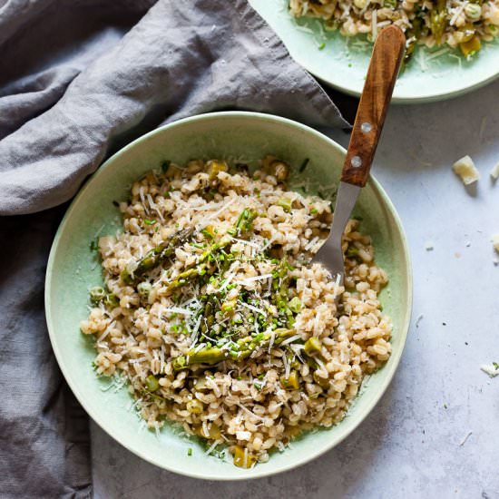 Vegan Barley Asparagus Risotto