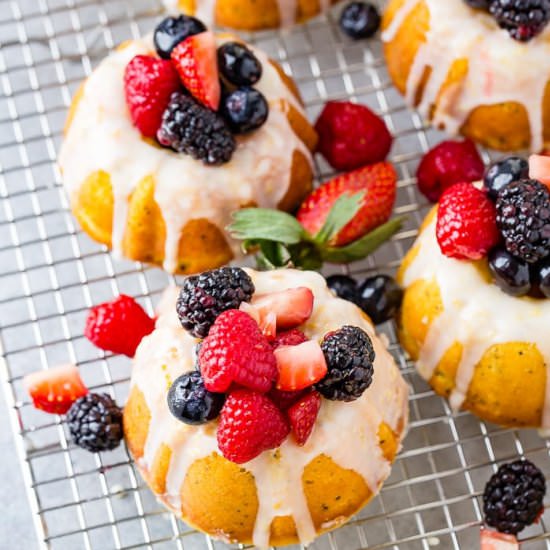 MINI LEMON POPPY SEED BUNDT CAKES